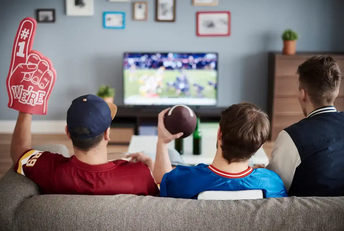 family on couch